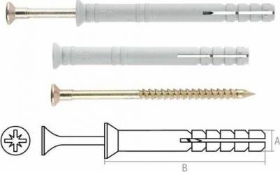 Дюбель-гвоздь 8х80 мм полипропилен потай 20 штук (SMP2-42934-20) 4810992046520