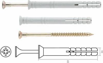 Потайной дюбель-гвоздь 6х60 мм, 100 шт. SMC3-40914-100 – фото 1