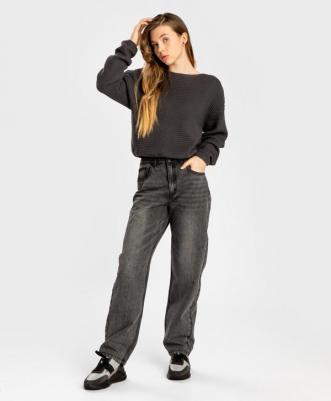 Джинсы Regular fit прямого кроя с эффектом варки серые от, 170, 224BBGJC6305 – фото 4