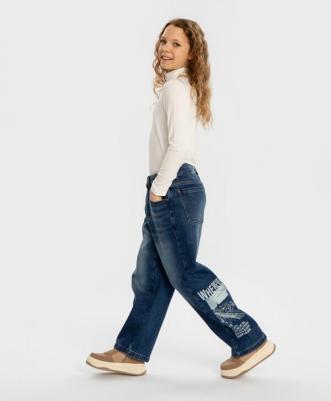 Джинсы широкие Antifit утепленные синие детские, 170, 224BBGJC6404