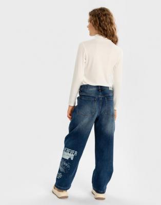 Джинсы широкие Antifit утепленные синие детские, 170, 224BBGJC6404 – фото 3