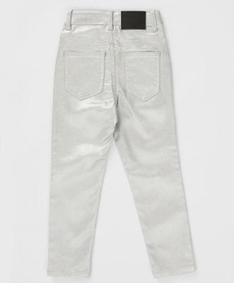 Джинсы скини серебристые для девочки, 152, 224BBGP6301 – фото 5