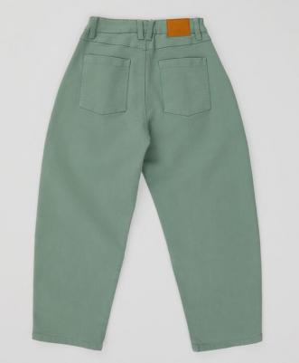 Джинсы свободные Baggy с защипами зеленые детские, 164, 224BBGJC6301 – фото 2