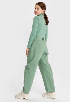 Джинсы свободные Baggy с защипами зеленые детские, 164, 224BBGJC6301 – фото 3