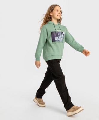 Джинсы утепленные прямые Regular fit черные детские, 152, 224BBGJC6402 – фото 1