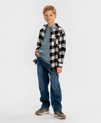 Джинсы утепленные прямые Regular fit с эффектом варки синие, 164, 224BBBJC6403 – фото 2