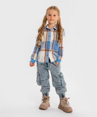 Джинсы карго с шестью карманамиголубые детские, 104, 224BBBMC6303 – фото 5