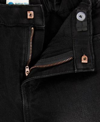 Джинсы утепленные прямые Regular fit черные детские, 104, 224BBBMC6405 – фото 2