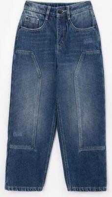 Джинсы прямого кроя на флисе с потёртостями синие для мальчика, 140, 22411BJC6403 – фото 5