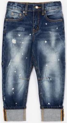 Джинсы с манжетами и повреждениями синие для мальчика, 104, 22405BMC6302 – фото 2