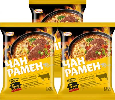 Лапша Чан Рамен Корейская с приправами 120г (упаковка 12 шт.)