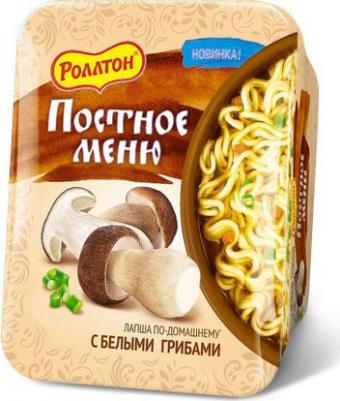 Лапша Постное меню с белыми грибами быстрого приготовления 90 г – фото 1