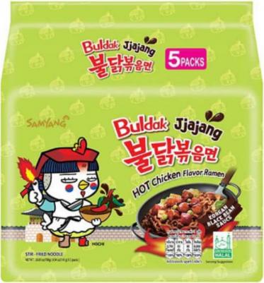 Лапша быстрого приготовления Hot Chicken Flavor Ramen Jjajang с курицей 140г*5шт – фото 2
