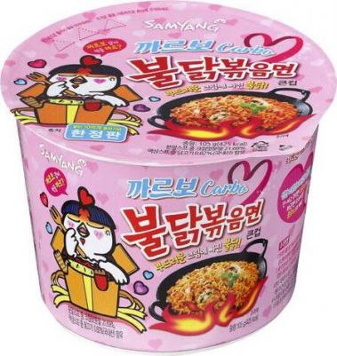 Лапша быстрого приготовления Hot Chicken курица в соусе карбонара, чашка 105 г – фото 3