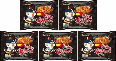Лапша Самянг / / Buldak, Корейская Огненная лапша, Рамен со вкусом горящей курицы, Challenge, Халяль, 5 пачек по 140г – фото 6