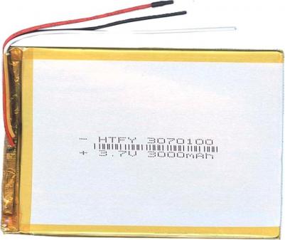 Аккумулятор Li-Pol батарея 3*70*100мм 3pin 3.7V/3000mAh 017302