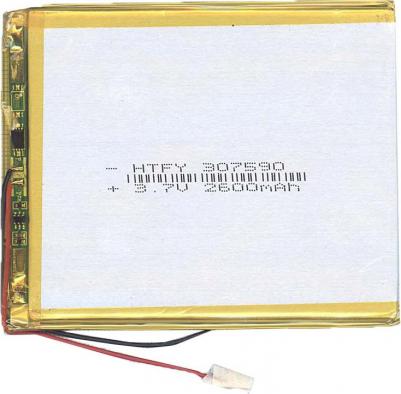 Аккумулятор Li-Pol батарея 3*75*90мм 2pin 3.7V/2600mAh 017292