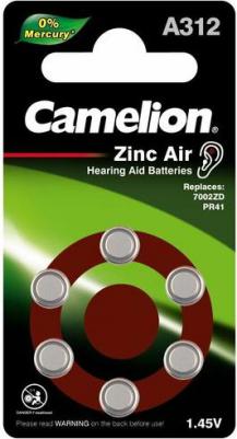 ZA312 BL-6 Mercury Free, батарейка для слуховых аппаратов, 1.4 V,170mAh), цена за 1 упак