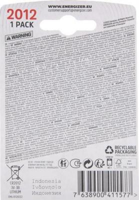 Батарейка литиевая, Cr2012-1bl, 3В, блистер, 1 шт. 9569681 – фото 3