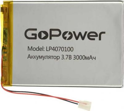 Аккумулятор Li-Pol LP4070100 3.7V 3000mAh - самый распространенный на сегодняшний день тип батарей, используемый во всем мобильном оборудовании. Это