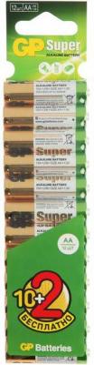 Батарейка алкалиновая Super, AA, LR6-12BL, 1.5В, блистер, 10+2 шт 4891199180231 – фото 1