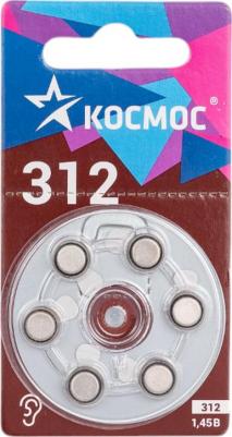 Элемент питания воздушно-цинковая для слуховых аппаратов ZA312 1.45В KOCZA-312BL6