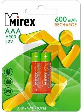 Аккумуляторы Аккумулятор, Ni-Mh, AAA, HR03-2BL, 1.2В, 600 мАч, блистер, 2 шт – фото 1