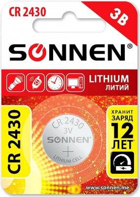 Батарейка литиевая таблетка, дисковая, кнопочная, 1 штука " Lithium CR2430" – фото 1