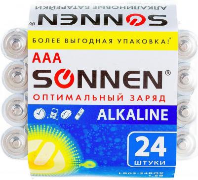 Батарейки комплект 24 шт, Alkaline, ААА, алкалиновые, мизинчиковые, короб, 455096 – фото 4