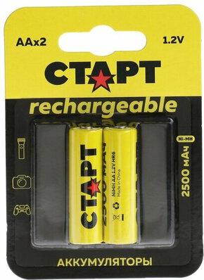 Аккумулятор, 2500 mAh, Ni-MH, HR6, АА, 2 шт