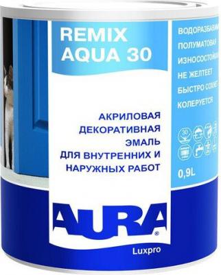 Эмаль полуматовая износостойкая " Luxpro Remix Aqua 30 база TR 0,9л"