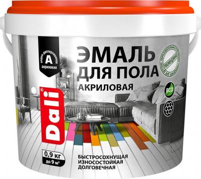 Эмаль для пола акриловая, база C, 0.9 кг 275014 предназначена для работ внутри и снаружи помещений под навесом по деревянным, минеральным