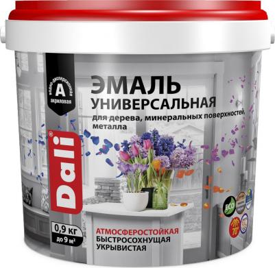 Эмаль универсальная акриловая полуматовая (0,9кг) черный RAL 9005 – фото 3