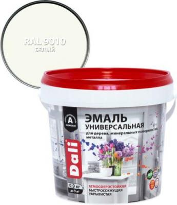 Эмаль универсальная, акриловая, полуматовая, база A, белая, 0,9 кг – фото 3