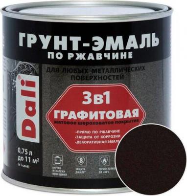 Грунт-эмаль графитовая по ржавчине 3 в 1 матовая (0,75л) коричневый – фото 1