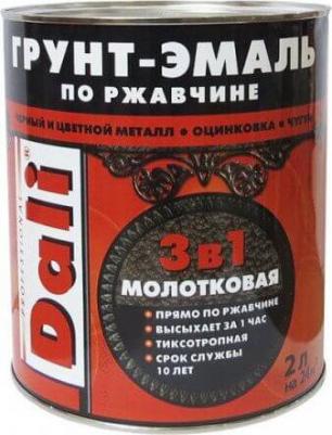 Грунт-эмаль по ржавчине 2л чёрная молотковая – фото 4