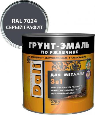 Грунт-эмаль по ржавчине 3 в 1, глянцевая, 0,75 л, серый графит – фото 2