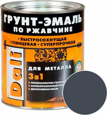 Грунт-эмаль по ржавчине 3 в 1, глянцевая, 0,75 л, серый графит – фото 7