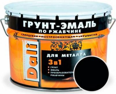 Грунт-эмаль по ржавчине 3 в 1, глянцевая, 10 л, черная – фото 9