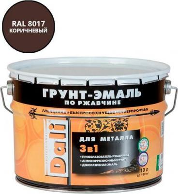 Грунт-эмаль по ржавчине 3 в 1, глянцевая, 10 л, коричневая