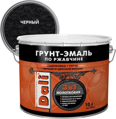 Грунт-эмаль по ржавчине 3 в 1, молотковая, 10 л, черная – фото 2