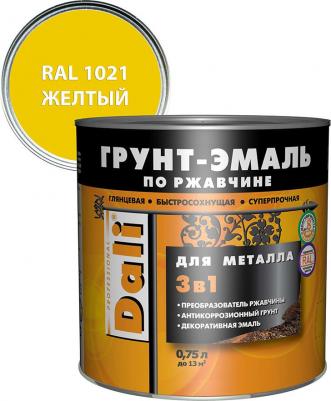 Грунт- эмаль ПО ржавчине 3 В 1 желтая 0,75 Л (6) "рогнеда" – фото 4