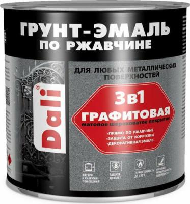 Грунт-эмаль по ржавчине 3в1 гладкая алкидная, RAL 7024 серый графит