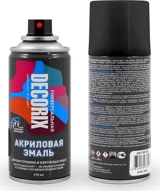 Аэрозольная эмаль акриловая натуральные цвета 210мл Цвет: Черный глянцевый A01 – фото 1