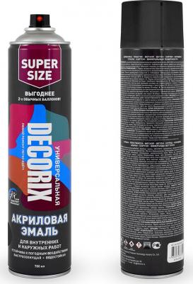 Аэрозольная эмаль акриловая натуральные цвета большой объем 780мл Цвет: Черный матовый А02
