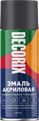 Decorix Аэрозольная эмаль универсальная акриловая, графитовый серый, 520 мл