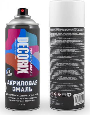 Эмаль аэрозольная универсальная Decorix 520 мл белая глянцевая 0101-21 DX