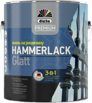 Эмаль Premium Hammerlack по ржавчине, алкидная, RAL-7024, графитовый серый, 2,5 л – фото 1