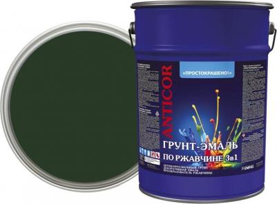 Грунт-эмаль по ржавчине 3в1 Простокрашено зеленая глянцевая 5 кг