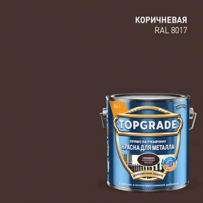 Грунт-эмаль по ржавчине 3в1 коричневый RAL 8017 гладкая глянцевая 2 л